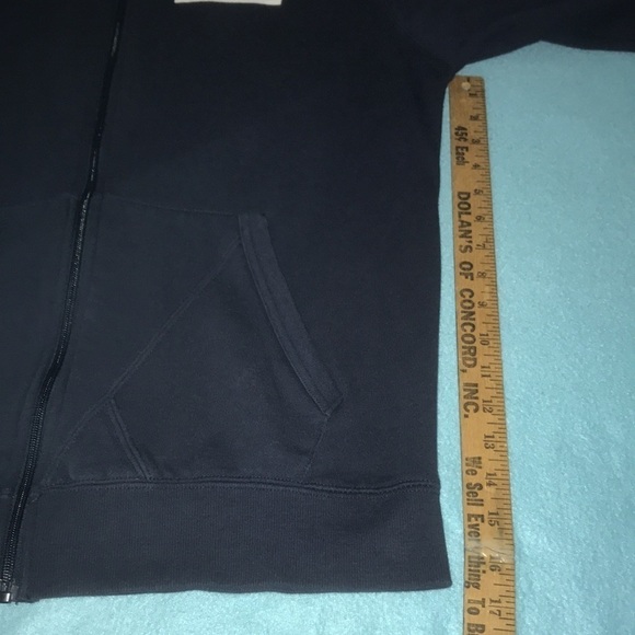 VOLCOM zip up hoodie, front pockets long sleeve dark navy blue size L - Picture 9 of 9